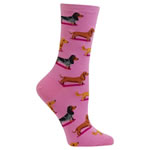 Womens Pink Dachshund Socks