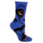 Black/tan Dachshunds On Indigo Socks