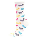 White Dachshund Socks