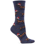 Dachshund Santa Socks Denim