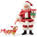 Santa And Dachshund Figurine